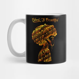 Afro Beauty With Black Is Beautiful In Gold Mug